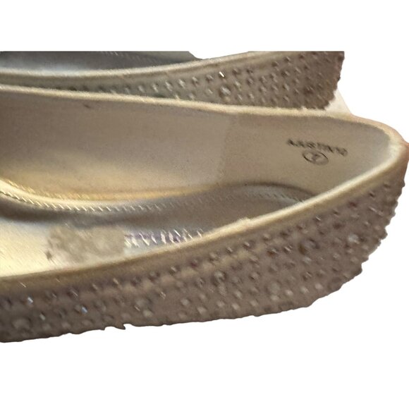 David’s Bridal Wedding Bridal  AJustin10 Peep‎ Toe Flats With Rhinestones - Size - Picture 4 of 7